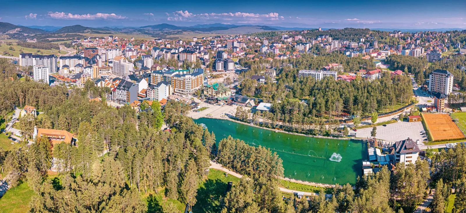 Panorama of Zlatibor and its lake
